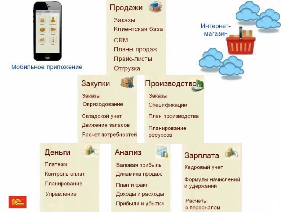Структура программы 1С:УНФ